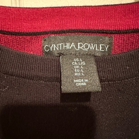 NWT Cynthia Rowley Black Sweater Dress Large Red Accents - Picture 3 of 7